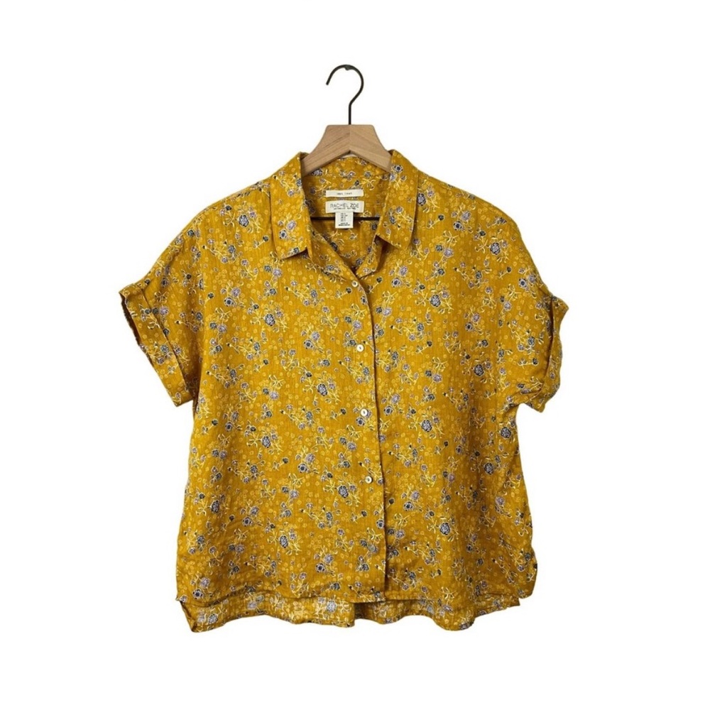 Mustard Floral Button-Up Shirt